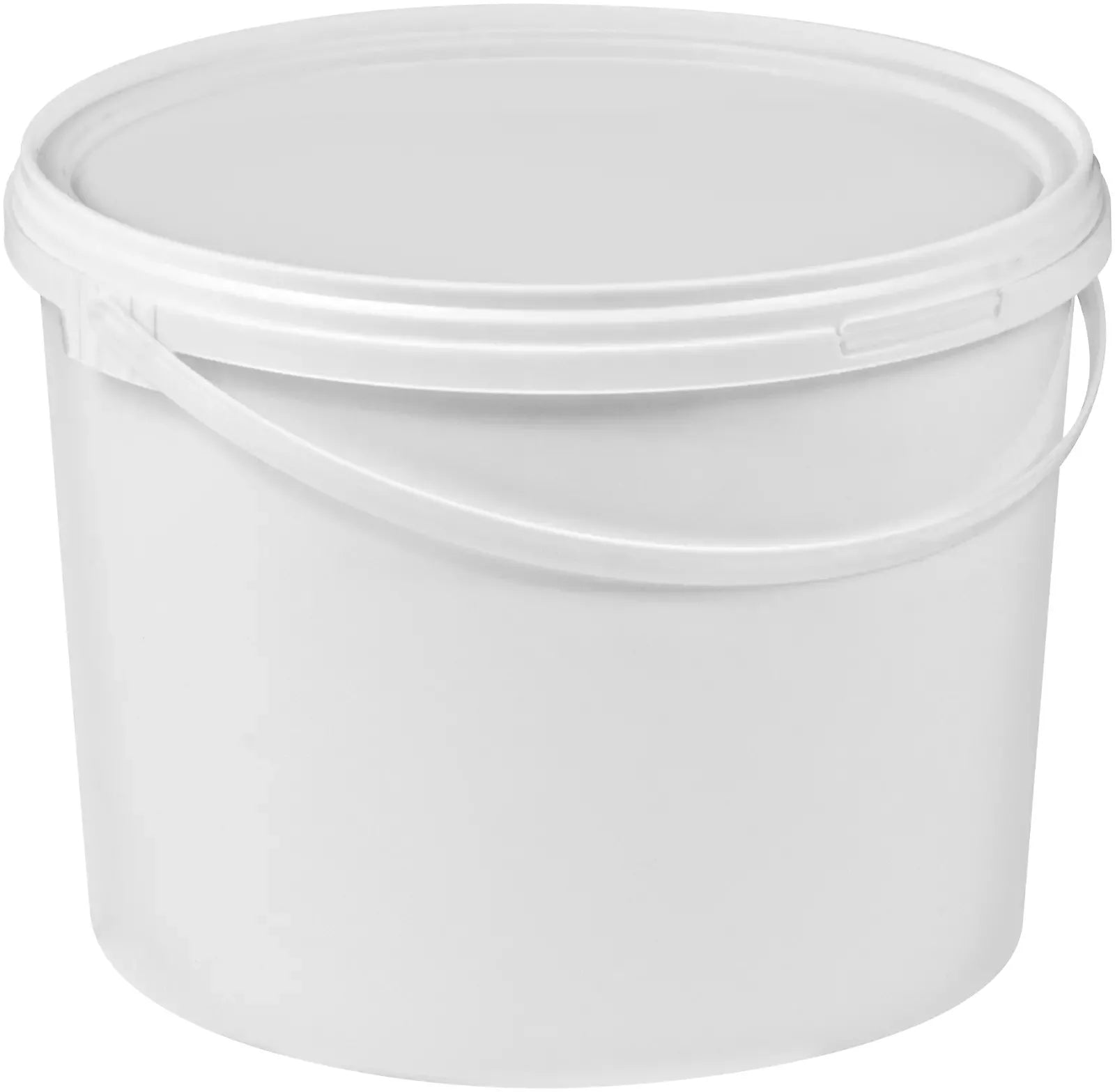 White plastic bucket on a white background