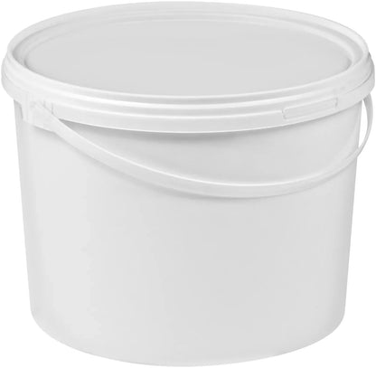 White plastic bucket on a white background